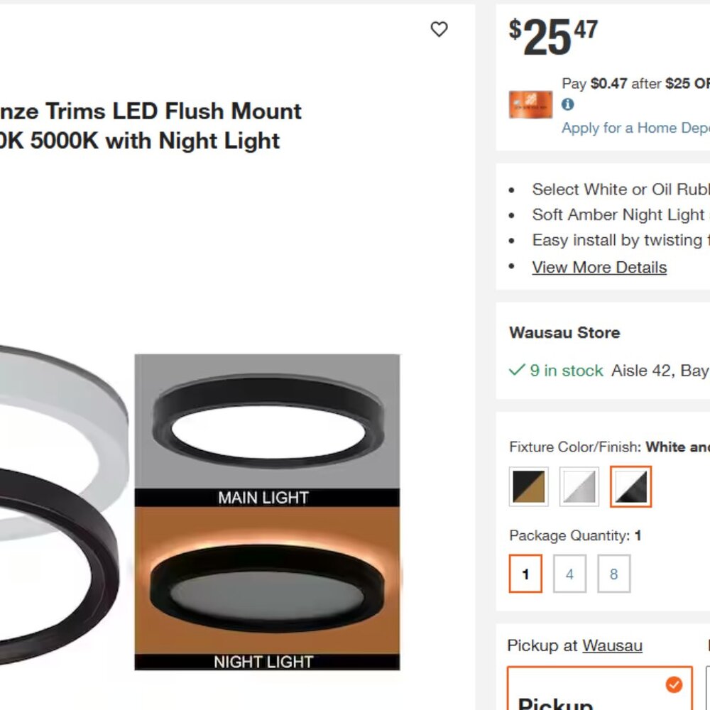 LED Flush Mount Ceiling Light - Picture 2 of 4
